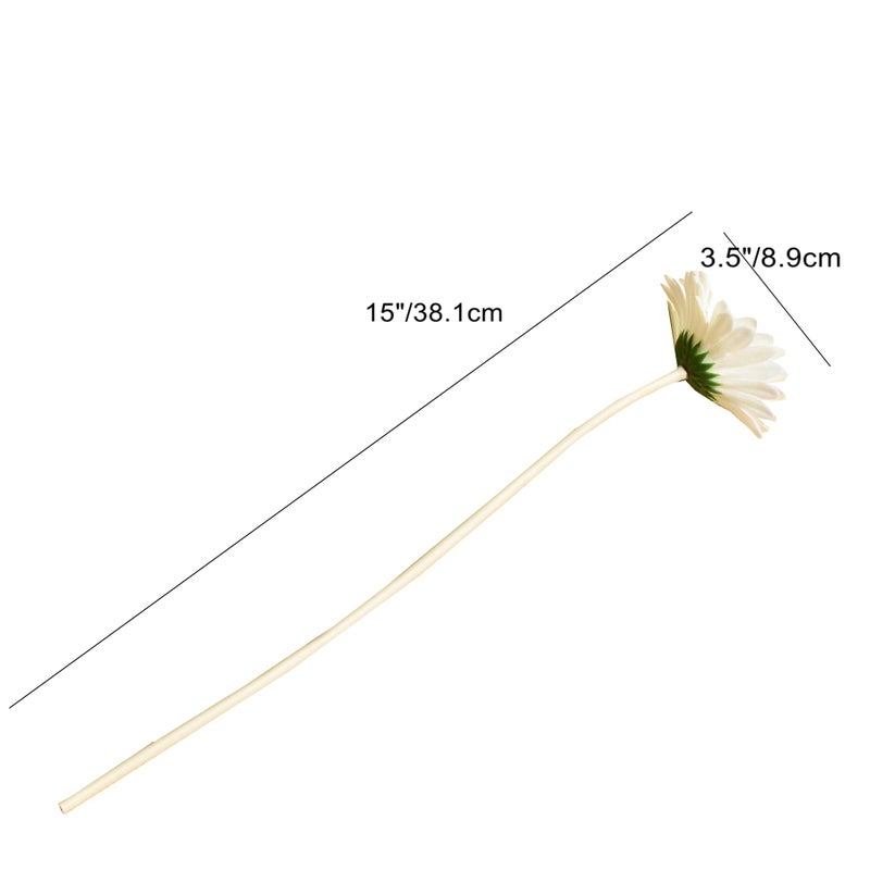 Mandy's PU White Gerbera Daisy Artificial Flowers 12 Stems for Thanksgiving and Christmas Decorations Flexible Centerpiece Wedding Bouquet Home DÃ©cor - Image 2
